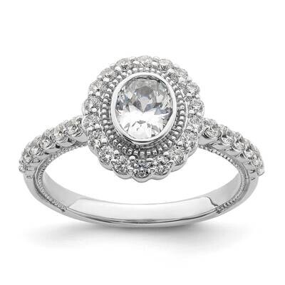 Halo Plus Holds 1/2 Carat 6.0X4.5mm Oval Center Bezel 1/2 Carat Diamond Semi-Mount Engagement Ring …