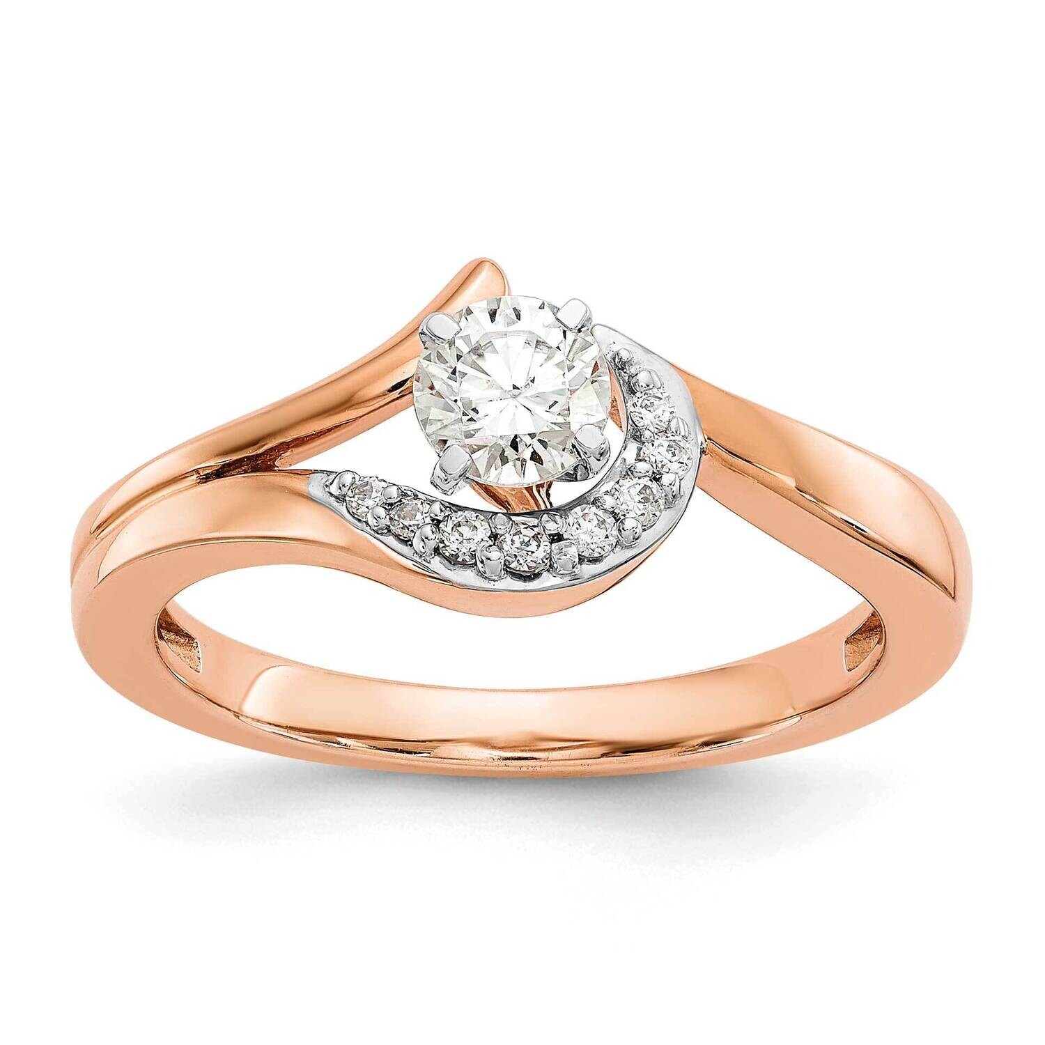 By-Pass Peg Set 1/20 Carat Diamond Semi-Mount Engagement Ring 14k Rose Gold RM2504E-006-RAA