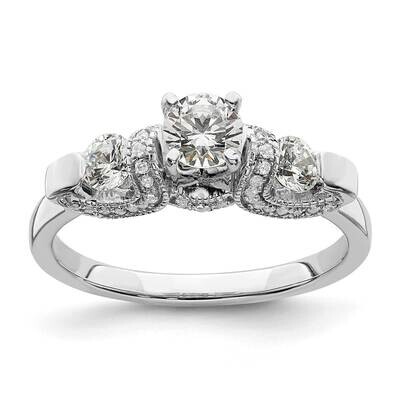 Peg Set 3/8 Carat Diamond Semi-Mount Engagement Ring 14k White Gold RM6460E-045-WAA, MPN: RM6460E-0…
