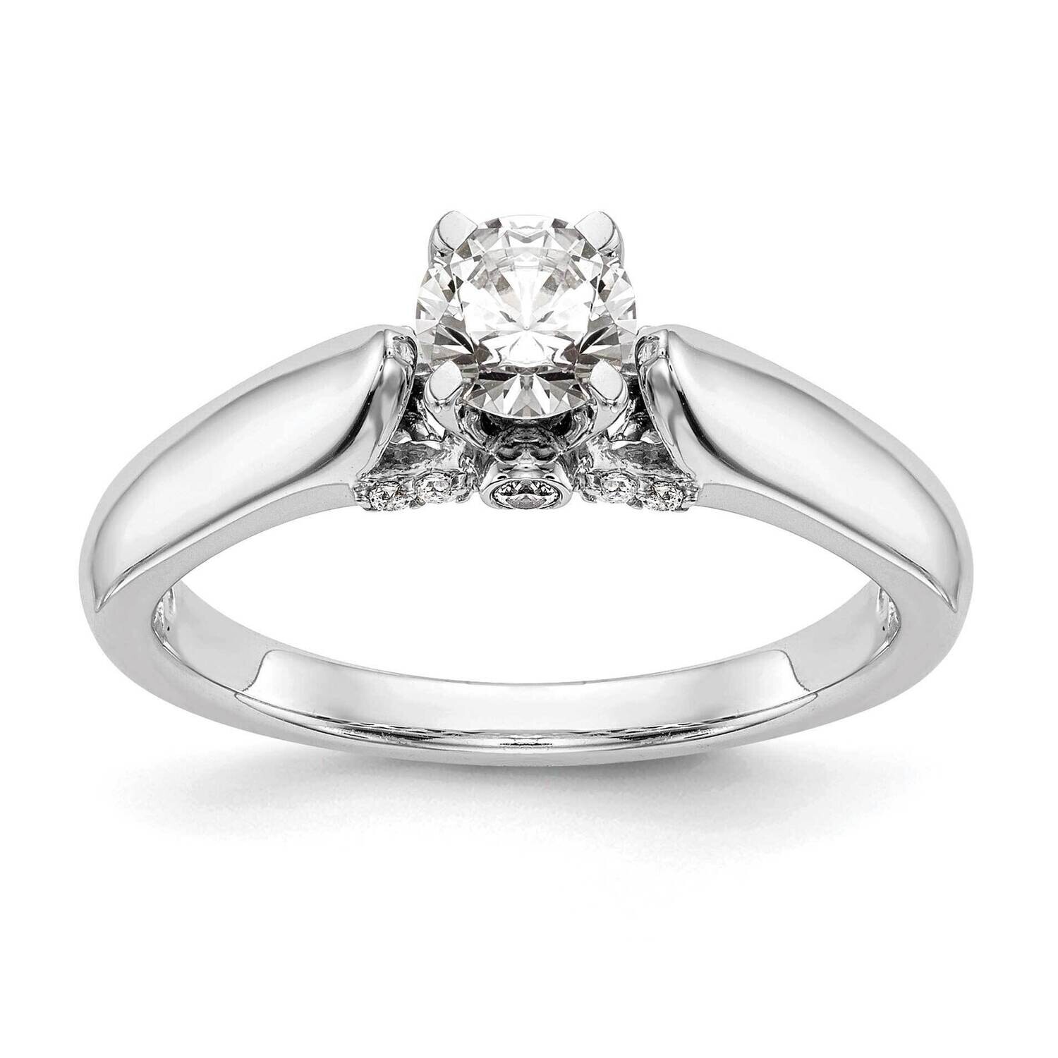 Peg Set .07 Carat Diamond Semi-Mount Engagement Ring 14k White Gold RM2006E-007-WAA, MPN: RM2006E-0…