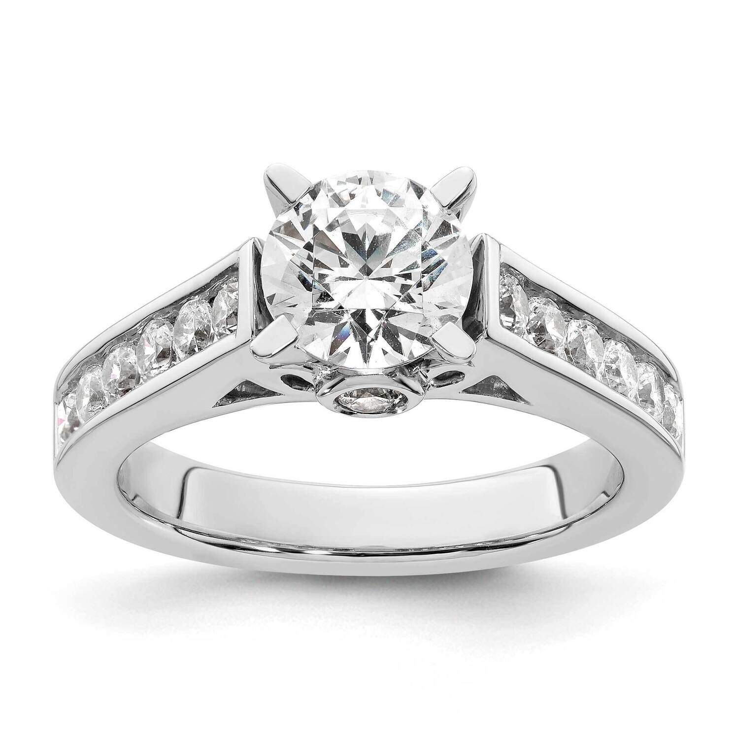 Peg Set 3/4 Carat Channel-Set Diamond Semi-Mount Engagement Ring 14k White Gold RM2645E-068-WAA