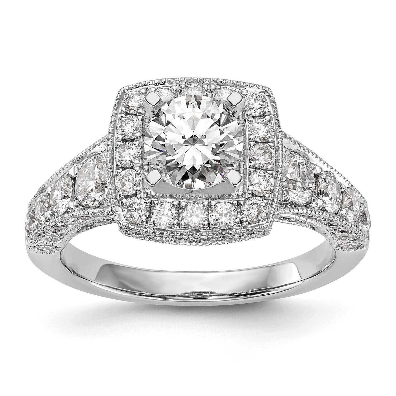 Halo Plus Peg Set 1.5 Carat Diamond Semi-Mount Engagement Ring 14k White Gold RM2242E-150-WAA, MPN:…