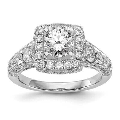 Halo Plus Peg Set 1.5 Carat Diamond Semi-Mount Engagement Ring 14k White Gold RM2242E-150-WAA, MPN:…