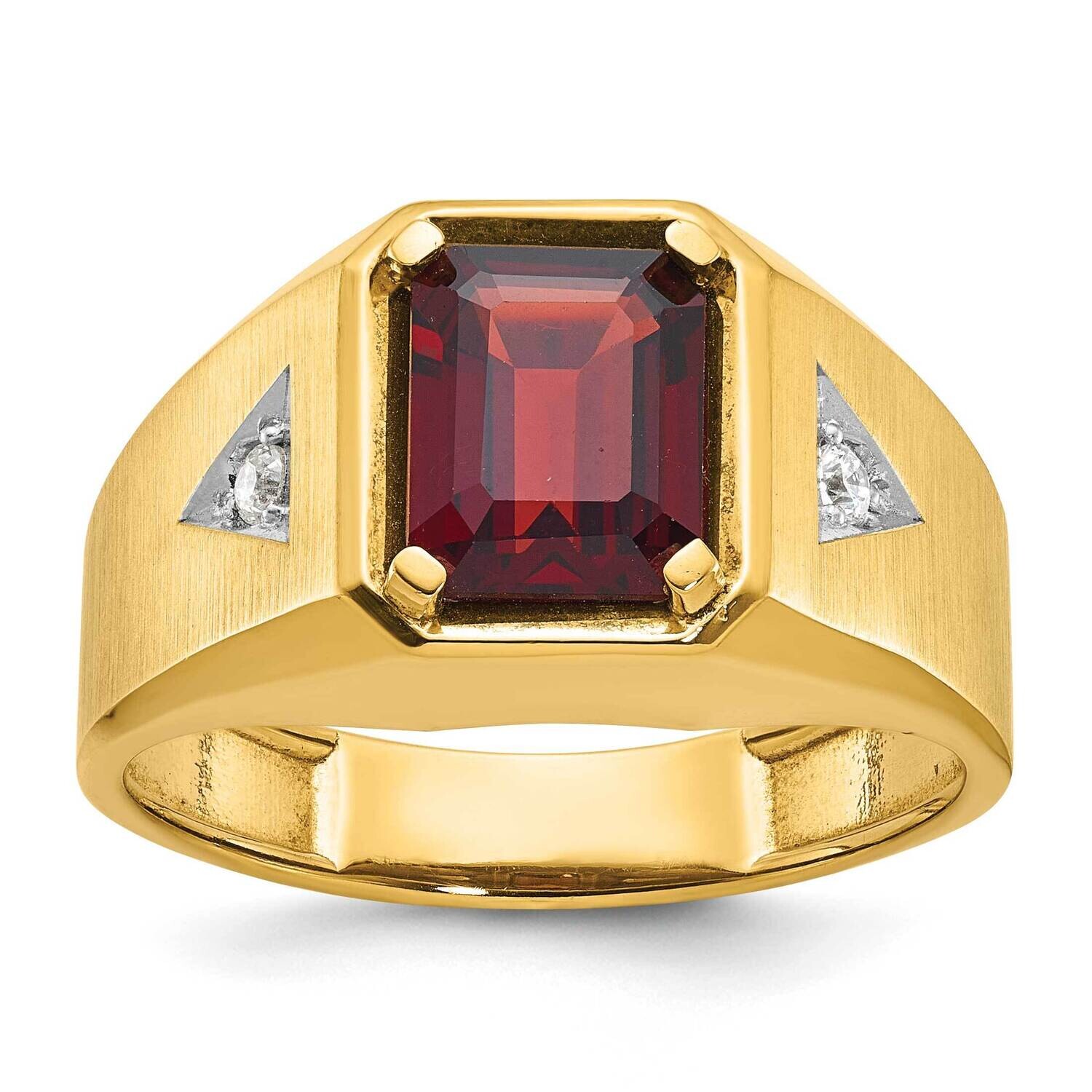Ibgoodman Men's Polished Satin Gemstone Diamond Ring Mounting 14k Gold B57492-4Y