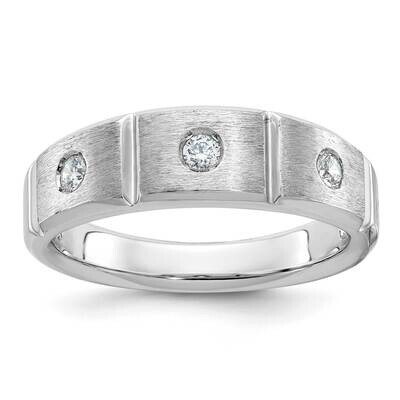Ibgoodman Men&#39;s Polished Satin Diamond Ring Mounting 14k White Gold B58945-4W by IBGoodman, MPN: B5…