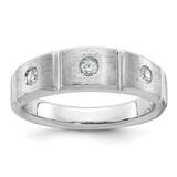 Ibgoodman Men&#39;s Polished Satin Diamond Ring Mounting 14k White Gold B58945-4W by IBGoodman, MPN: B5…