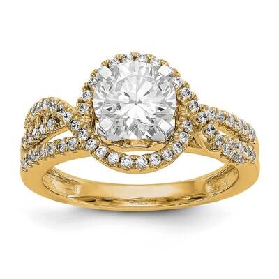 Peg Set Diamond Semi-Mount Halo Engagement Ring 14k Gold RM2195E-030-YAA, MPN: RM2195E-030-YAA,