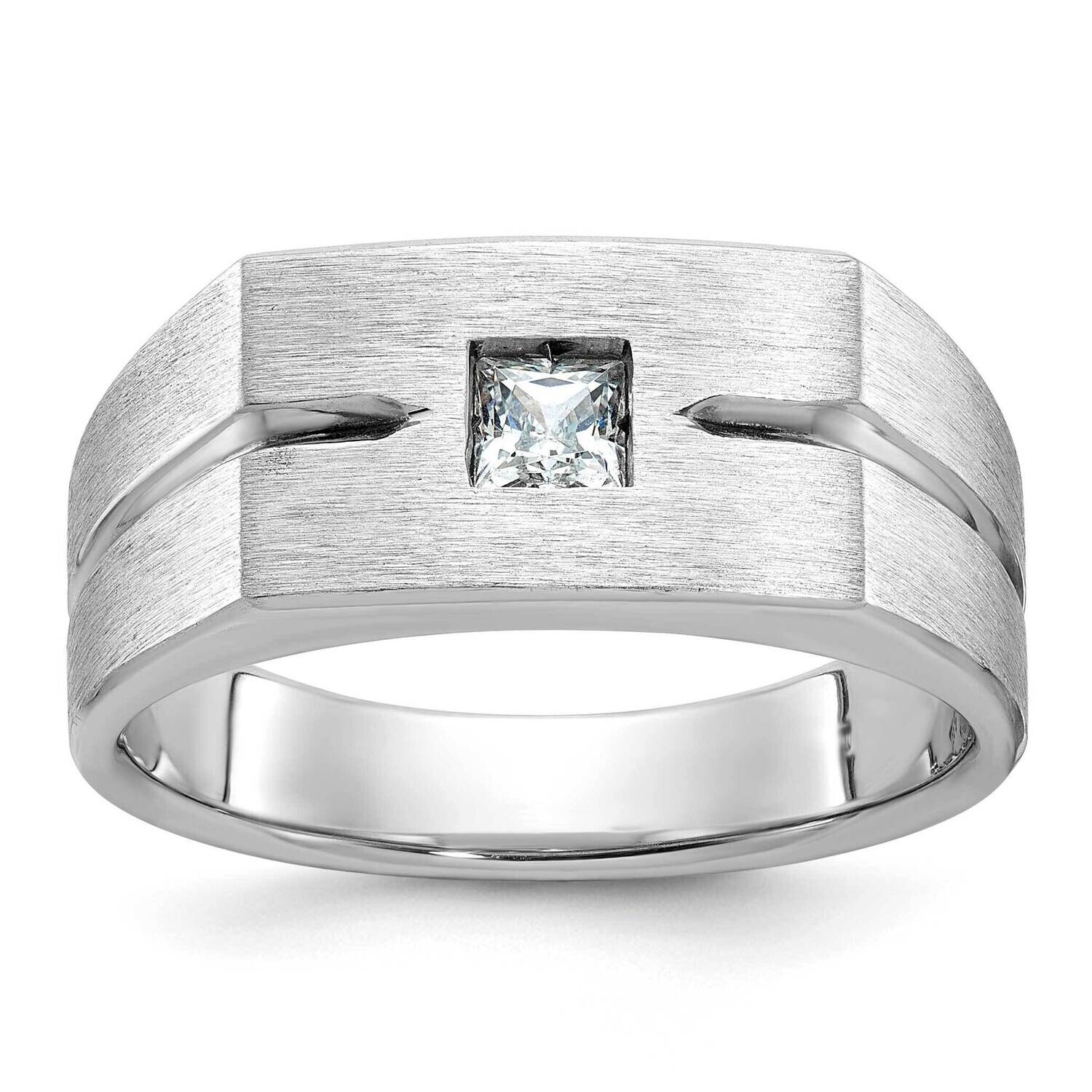 Ibgoodman Men&#39;s Polished Satin Diamond Ring Mounting 14k White Gold B58772-4W by IBGoodman, MPN: B5…