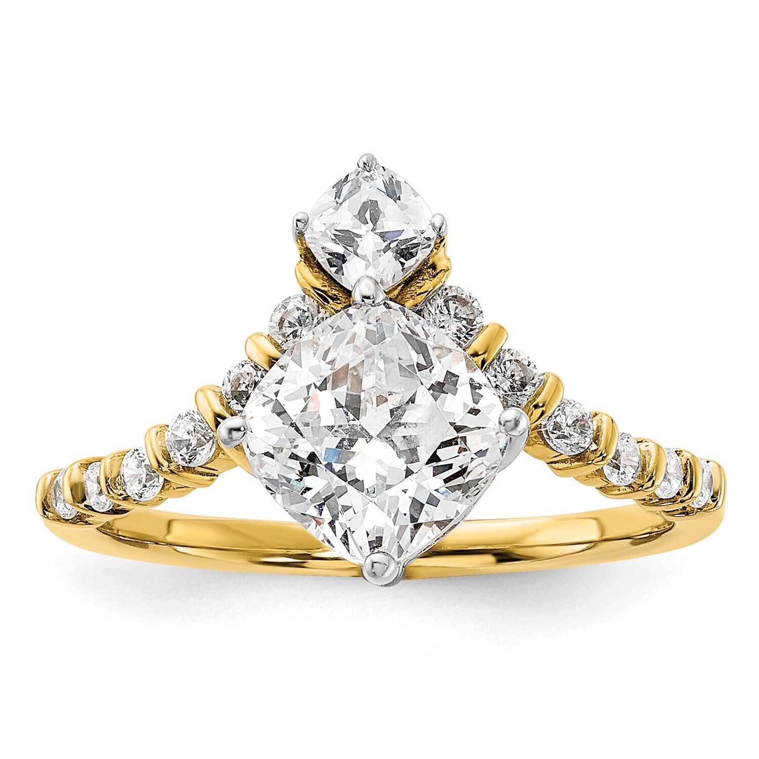 Asymmetric Holds 1.5 Carat 7.00X6.9mm Cushion Center 5/8 Carat Diamond Semi-Mount Engagement Ring 1…
