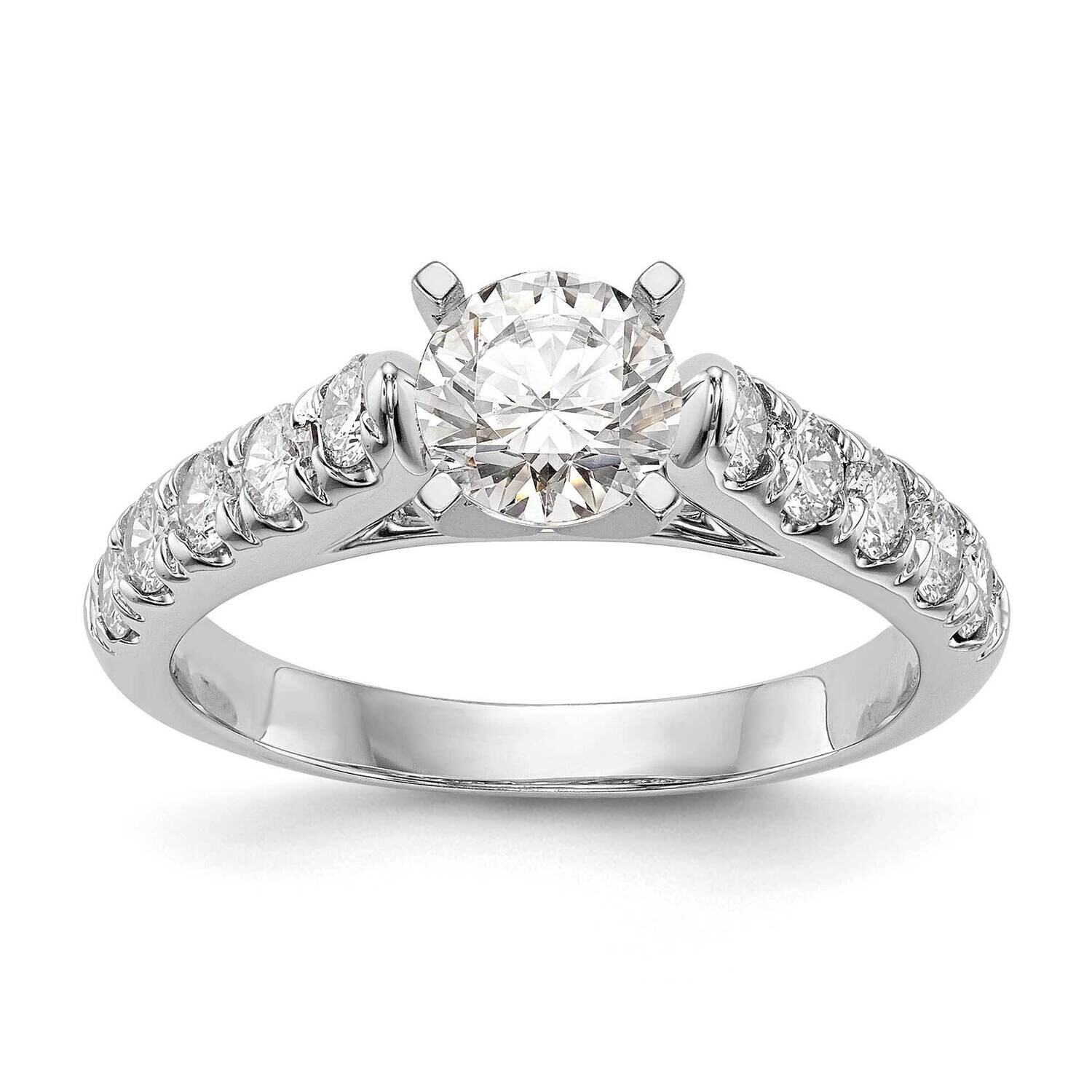 Peg Set 1/2 Carat Diamond Semi-Mount Engagement Ring 14k White Gold RM3528E-045-WAA, MPN: RM3528E-0…