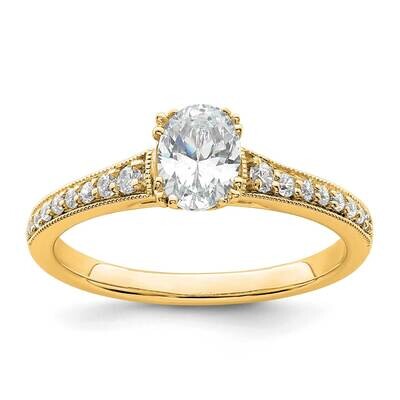 Yellow Polish 1/2Ct Oval Semi-Mount Engagement Diamond Ring 14k Gold RM7823E-050-YAA, MPN: RM7823E-…