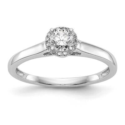 Halo Holds 1/5 Carat 3.5mm Round Center 1/20 Carat Diamond Semi-Mount Engagement Ring 14k White Gol…