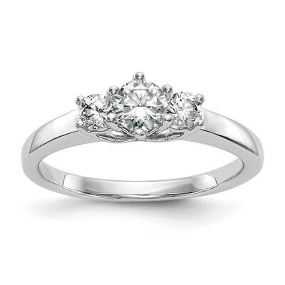 3-Stone Holds 1/4 Carat 4.1mm Round Center Includes 2-3.1mm Round Side Diamonds Semi-Mount Engageme…
