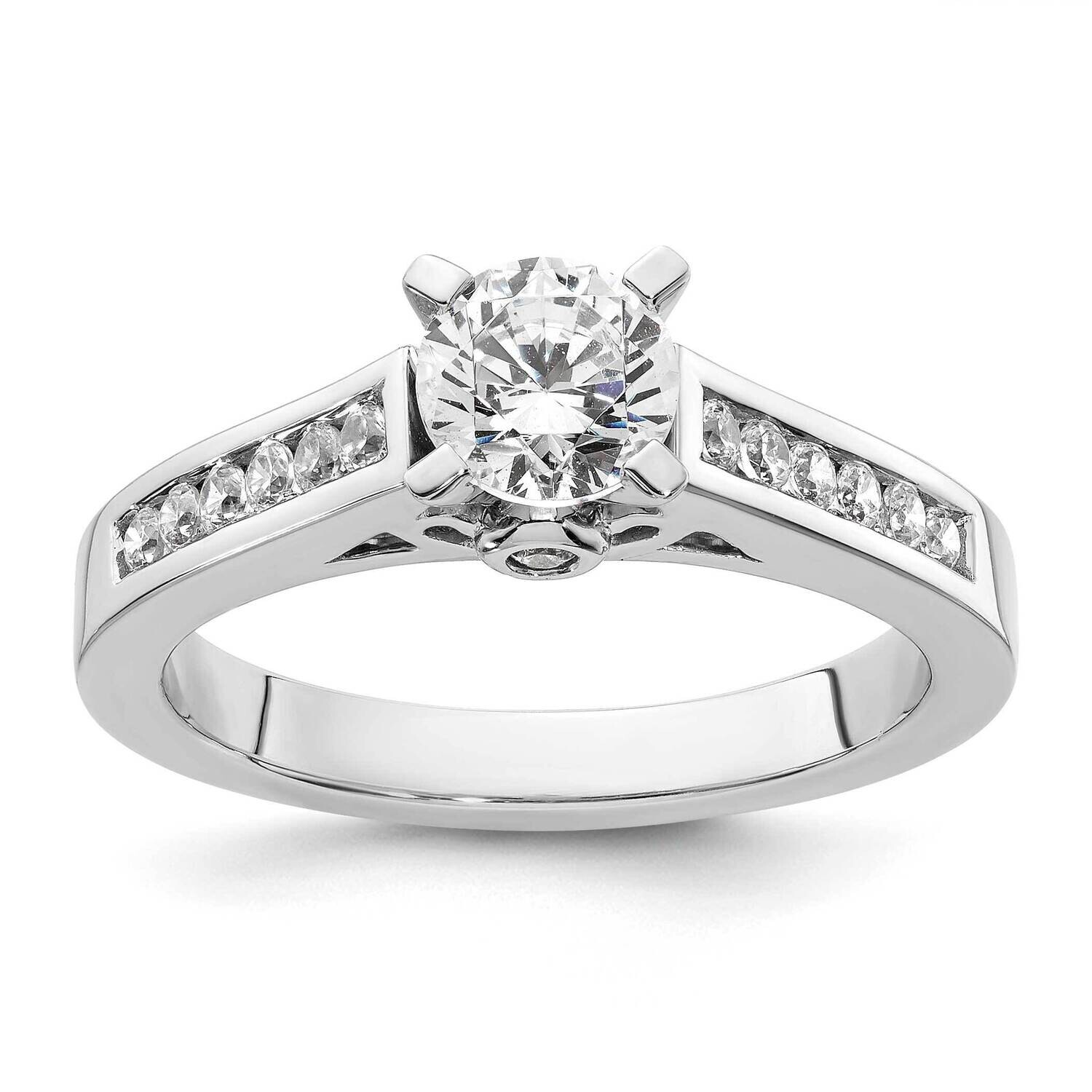 Peg Set 3/8 Carat Channel-Set Diamond Semi-Mount Engagement Ring 14k White Gold RM2645E-021-WAA