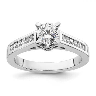 Peg Set 3/8 Carat Channel-Set Diamond Semi-Mount Engagement Ring 14k White Gold RM2645E-021-WAA, MP…