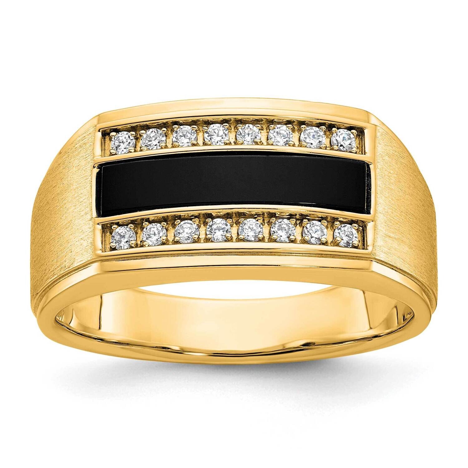 Ibgoodman Men&#39;s Polished Satin Gemstone Ring Mounting 10k Gold B58917-0Y