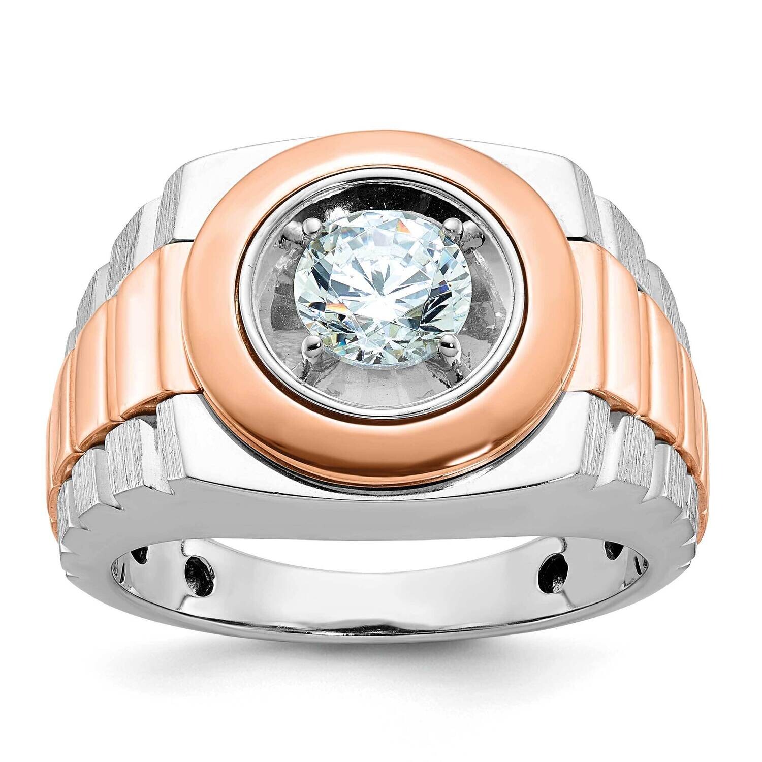 Ibgoodman White Rose Gold Men&#39;s Polished Satin Grooved Ring Mounting B59191-4WR by IBGoodman, MPN: …