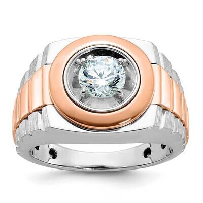 Ibgoodman White Rose Gold Men&#39;s Polished Satin Grooved Ring Mounting B59191-4WR by IBGoodman, MPN: …