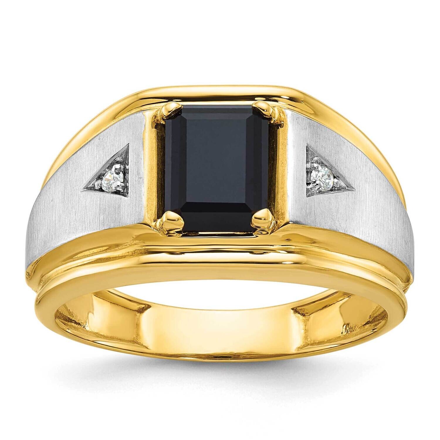 Ibgoodman Men&#39;s Satin Onyx Diamond Ring Mounting 14k Two-Tone Gold B57898-4YW by IBGoodman, MPN: B5…
