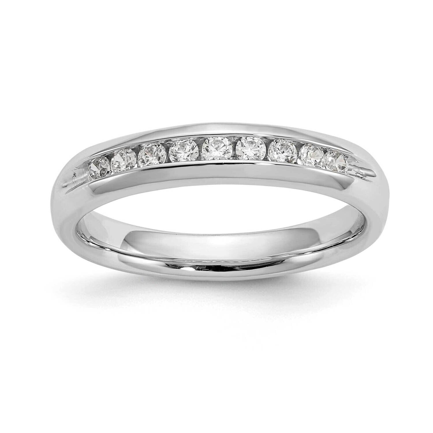 9-Stone 1/5 Carat Round Diamond Complete Channel Band 14k White Gold WM413-3AA, MPN: WM413-3AA,