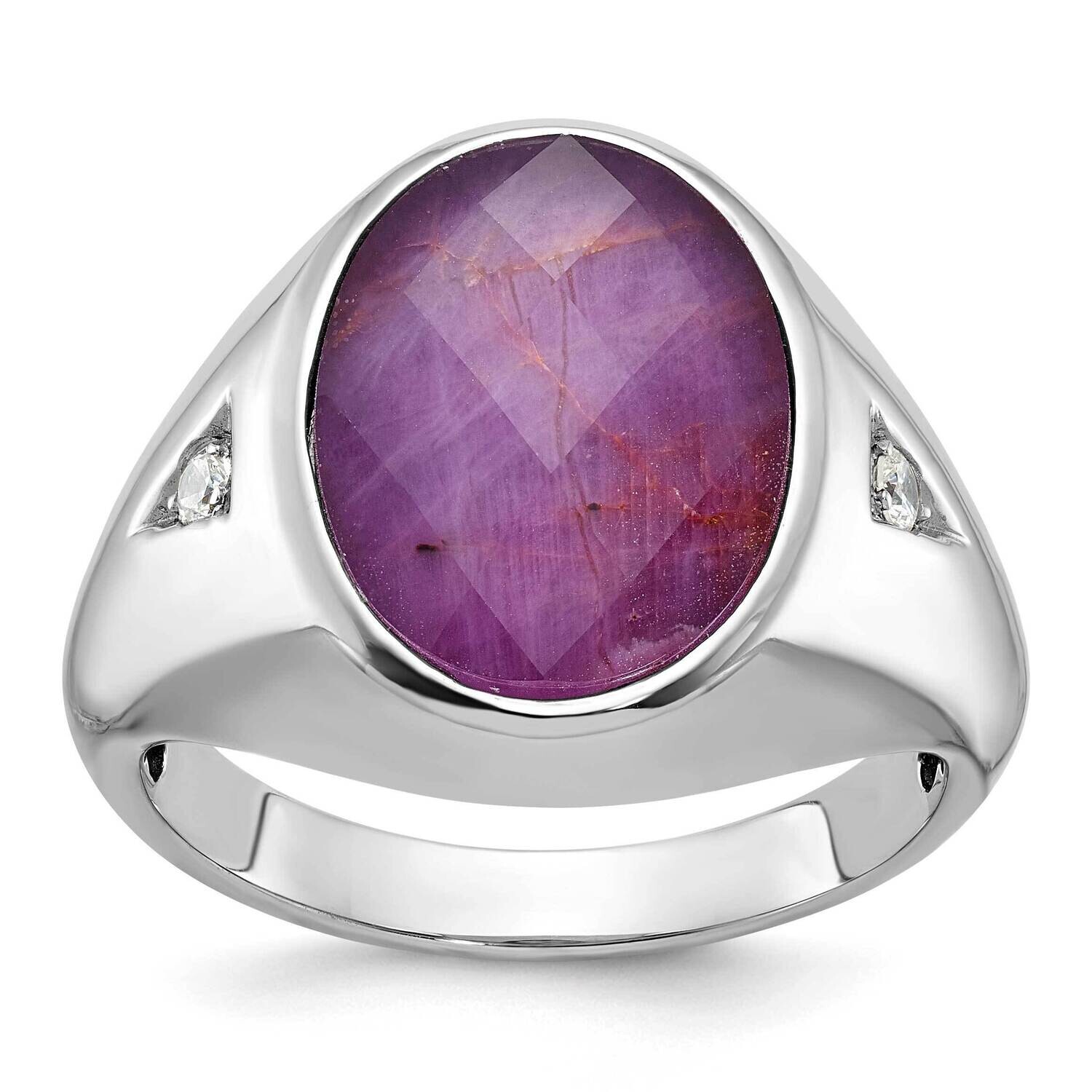 Ibgoodman Men&#39;s Oval Gemstone Diamond Ring Mounting 14k White Gold B52139-4W by IBGoodman, MPN: B52…