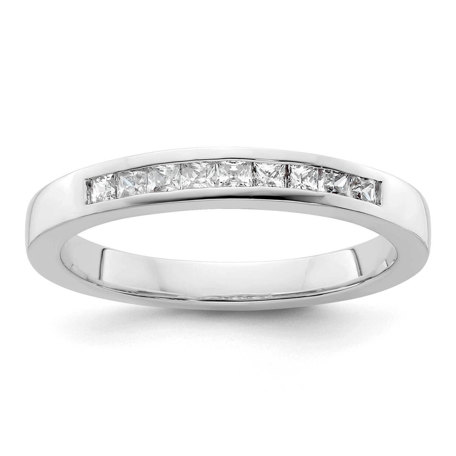 1/3 Carat Princess Diamond Channel-Set Complete Wedding Band 14k White Gold RM3007B-036-WAA, MPN: R…