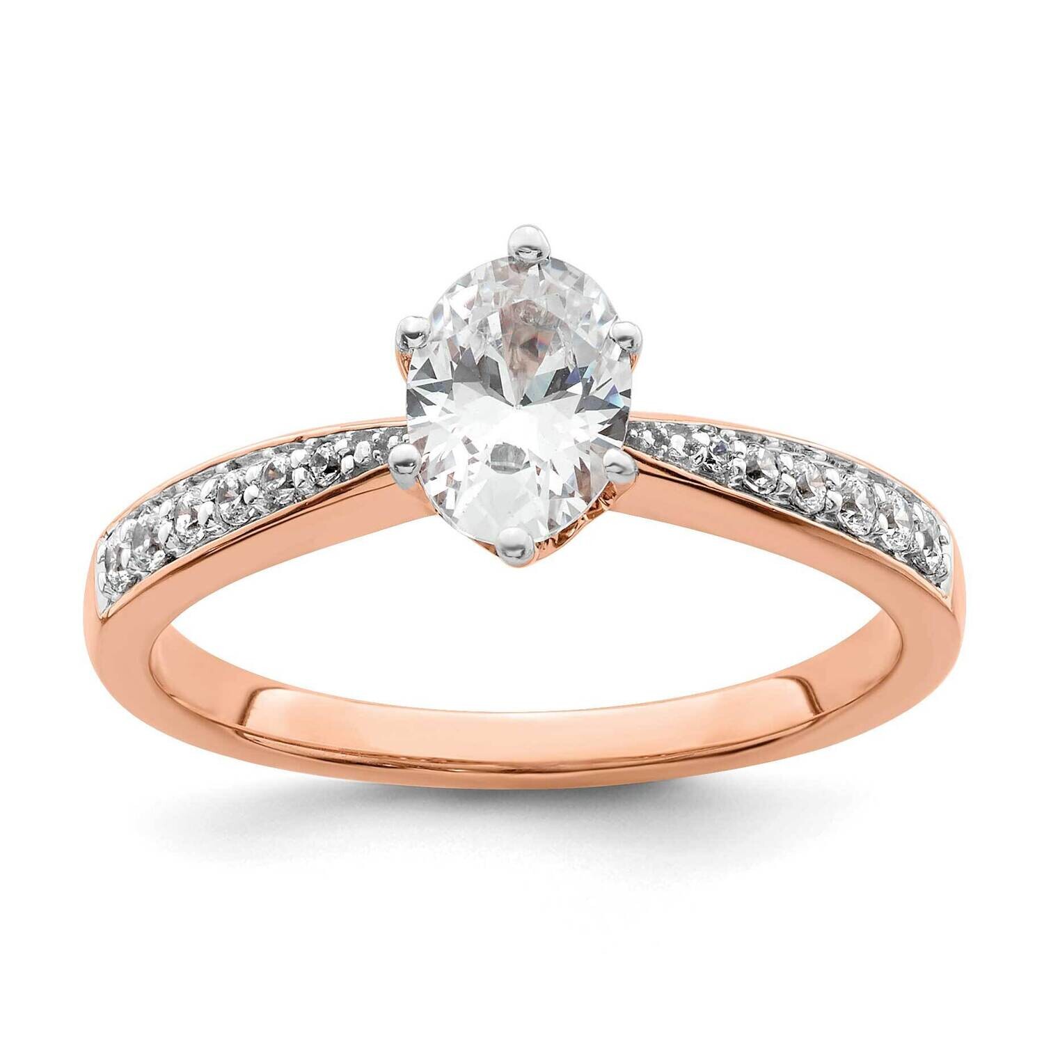 Leaf Design Holds 3/4 Carat 7.1X5.4mm Oval Center 1/6 Carat Diamond Semi-Mount Engagement Ring 14k …