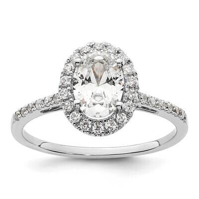Halo Holds 1.25 Carat 7.5X5.5mm Oval Center 1/3 Carat Diamond Semi-Mount Engagement Ring 14k Two-To…