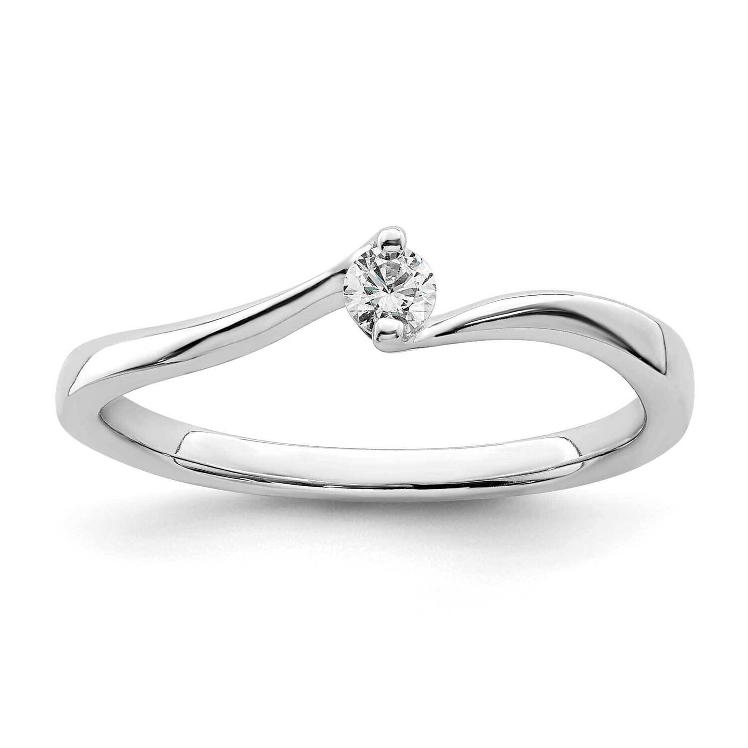 First Promise Bypass 1/10 Carat Round Diamond Complete Promise/Engagement Ring 14k White Gold RM873…