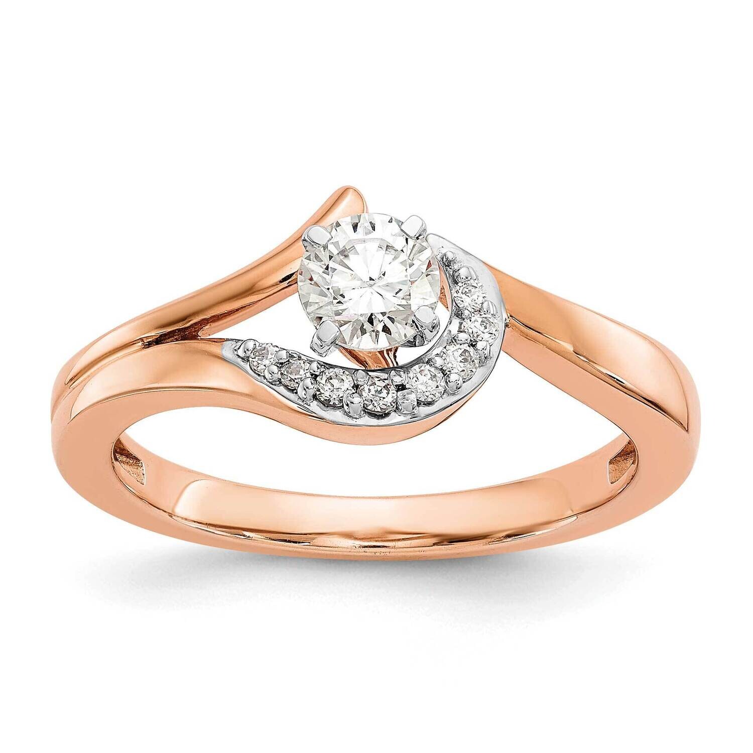 Peg Set Bypass 1/20 Carat Diamond Semi-Mount Engagement Ring 10k Rose Gold RM2504E-006-0RAA, MPN: R…