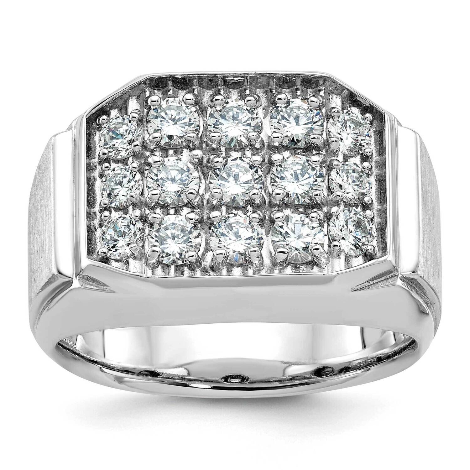 Ibgoodman Men&#39;s Polished &amp; Satin Cluster Ring Mounting 14k White Gold B58928-4W by IBGoodman, MPN: …