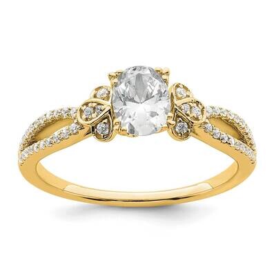 Split Shank Holds 1/2 Carat 6.4X4.9mm Oval Center 1/6 Carat Diamond Semi-Mount Engagement Ring 14k …