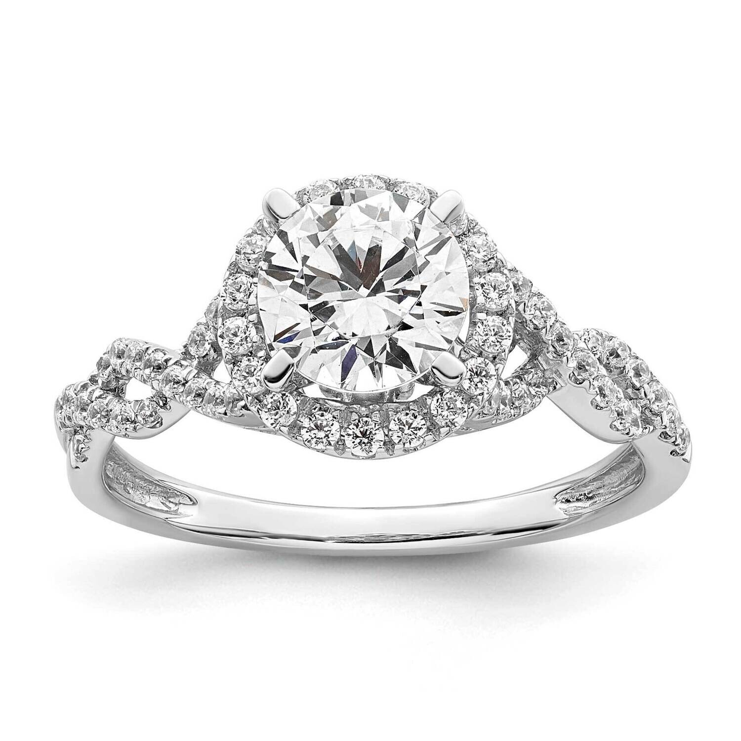 Vintage Halo Plus Holds 1 Carat 6.5mm Round Center 1/3 Carat Diamond Semi-Mount Engagement Ring 14k…