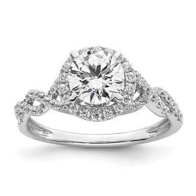 Vintage Halo Plus Holds 1 Carat 6.5mm Round Center 1/3 Carat Diamond Semi-Mount Engagement Ring 14k…