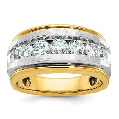 Ibgoodman Men&#39;s Polished Satin Grooved 7-Stone Ring Mounting 14k Gold B63942-4Y by IBGoodman, MPN: …