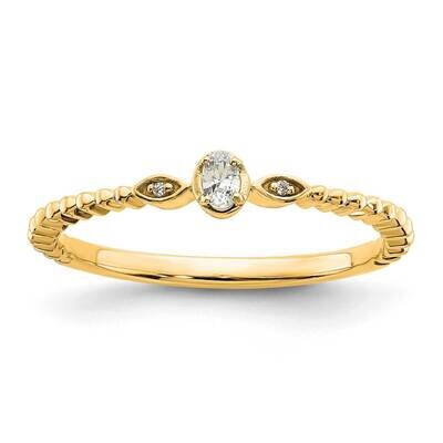Scalloped BPetite 3-Stone 1/15 Carat Oval Diamond Complete Promise/Engagement Ring 14k Gold RM7790E…