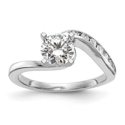 By-Pass Peg Set 1/6 Carat Diamond Semi-Mount Engagement Ring 14k White Gold RM2503E-015-WAA, MPN: R…