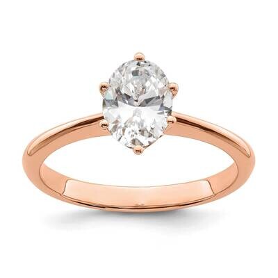 Holds 1 Carat 7X5mm Oval 6-Prong .02 Carat Diamond Leaf Design Semi-Mount Engagement Ring 14k Rose …
