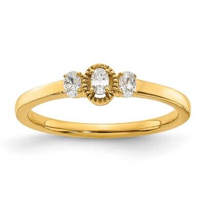 Beaded Edge Petite 3-Stone 1/8 Carat Oval Diamond Complete Promise/Engagement Ring 14k Gold RM7788E…