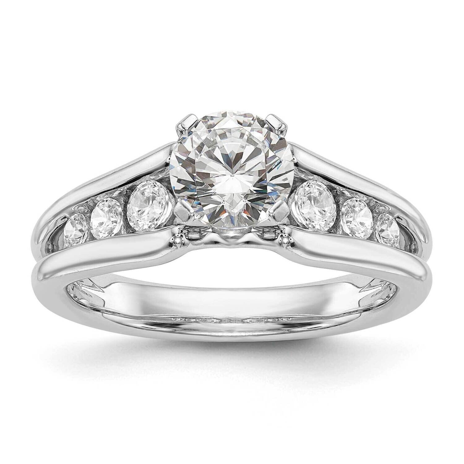 Peg Set 1/2 Carat Channel-Set Diamond Semi-Mount Engagement Ring 14k White Gold RM2829E-048-WAA