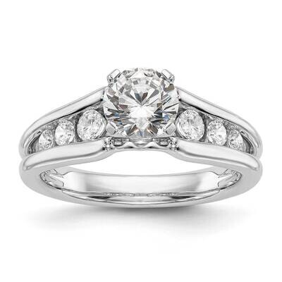 Peg Set 1/2 Carat Channel-Set Diamond Semi-Mount Engagement Ring 14k White Gold RM2829E-048-WAA, MP…