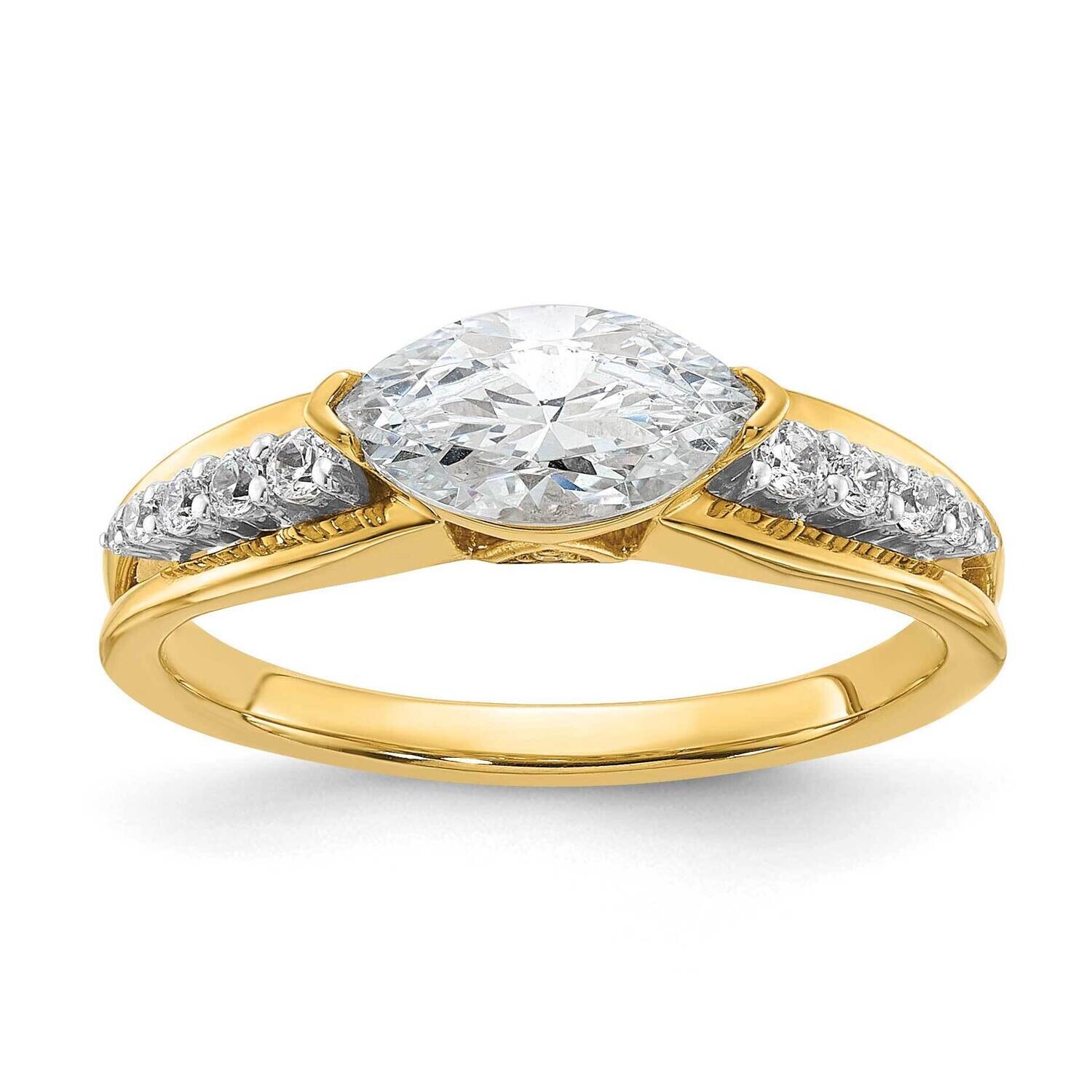 East West Holds 3/4 Carat 9.2X5.00mm Marquise Center 1/8 Carat Diamond Semi-Mount Engagement Ring 1…