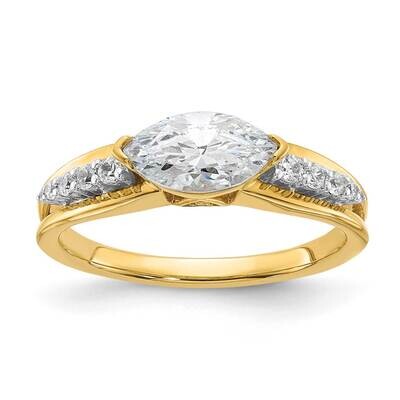 East West Holds 3/4 Carat 9.2X5.00mm Marquise Center 1/8 Carat Diamond Semi-Mount Engagement Ring 1…