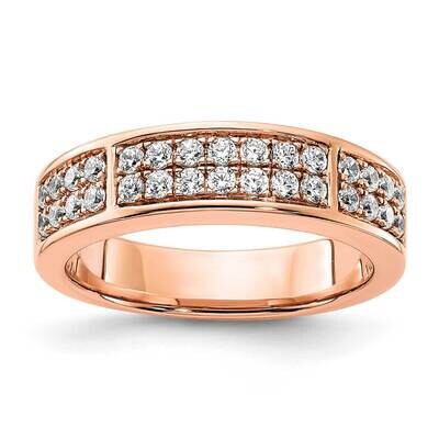 2-Row Pave 1/2 Carat Diamond Complete Wedding Band 14k Rose Gold RM6937B-050-RAA, MPN: RM6937B-050-…