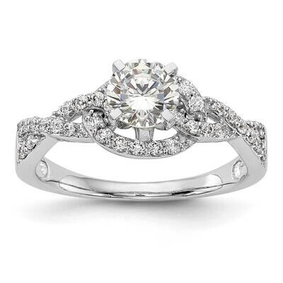 Criss-Cross Peg Set 1/3 Carat Diamond Semi-Mount Engagement Ring 14k White Gold RM2557E-032-WAA, MP…