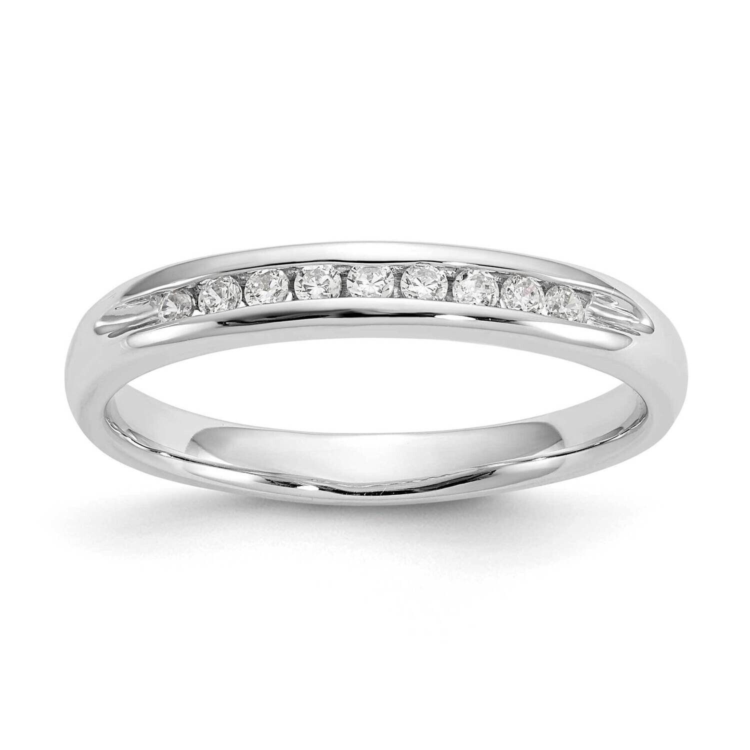 9-Stone 1/8 Carat Round Diamond Complete Channel Band 14k White Gold WM413-1AA, MPN: WM413-1AA,