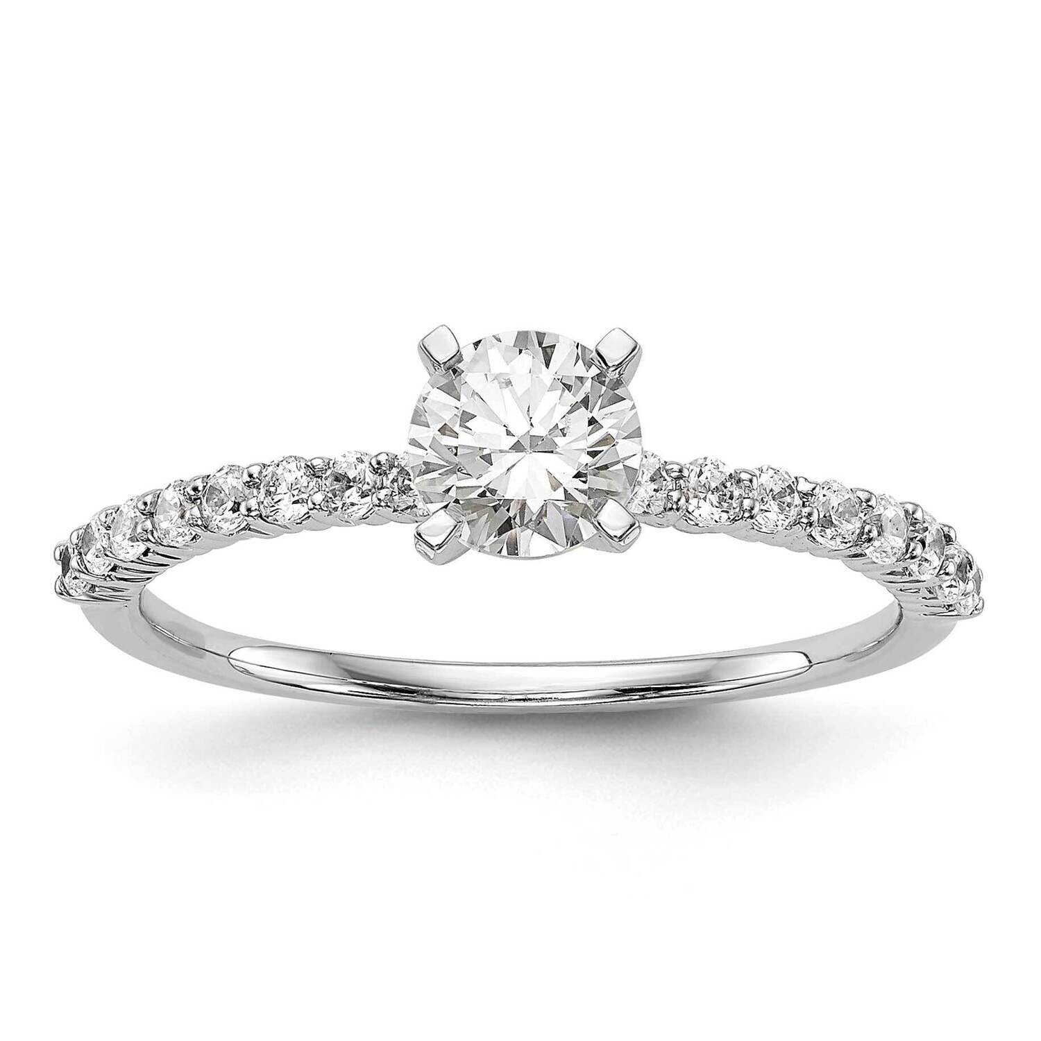 Peg Set 1/5 Carat Diamond Semi-Mount Engagement Ring 14k White Gold RM2938E-021-WAA, MPN: RM2938E-0…