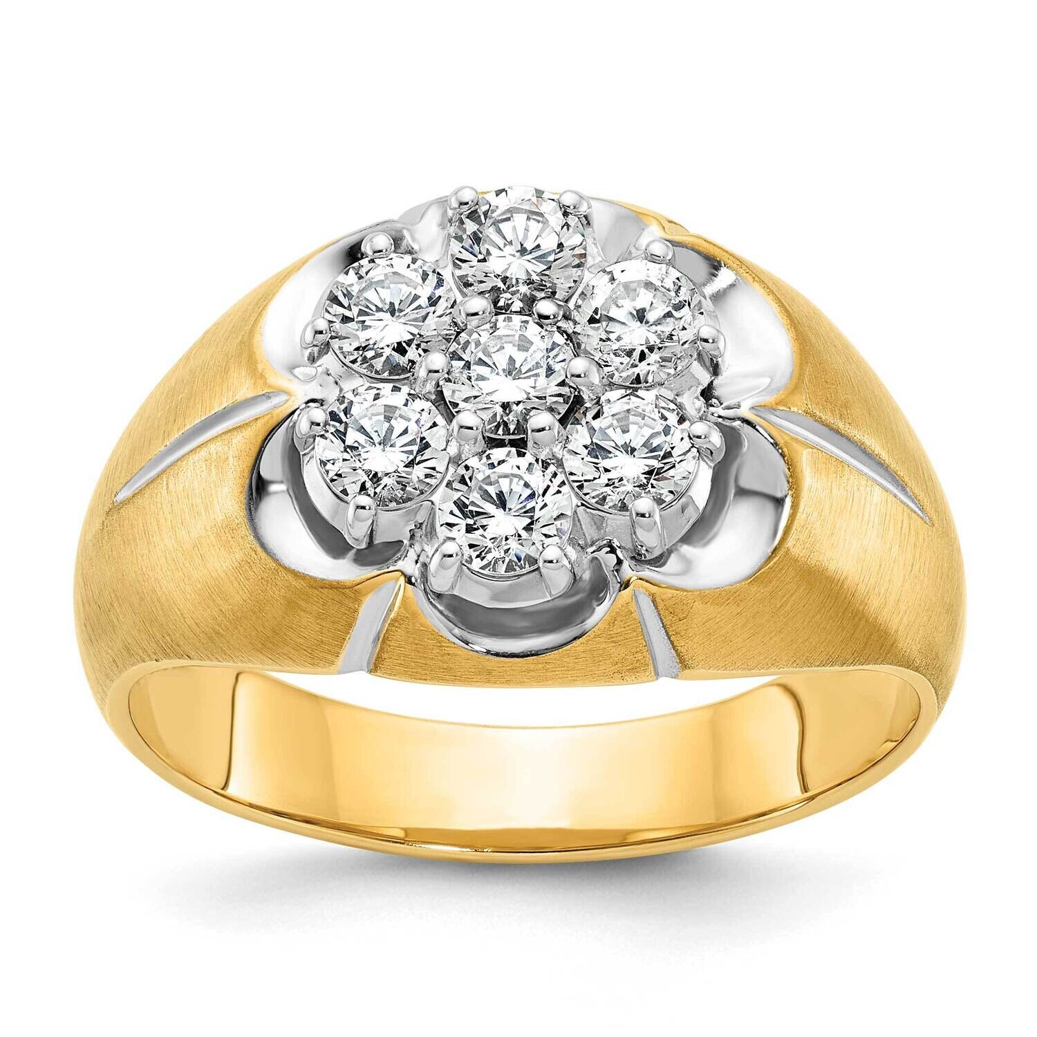 Ibgoodman Men&#39;s Polished Satin Diamond Ring Mounting 14k Two-Tone Gold B04000-4YW by IBGoodman, MPN…