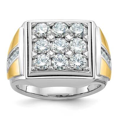 Ibgoodman Men&#39;s Polished Square Cluster Ring Mounting 14k Two-Tone Gold B59292-4WY by IBGoodman, MP…
