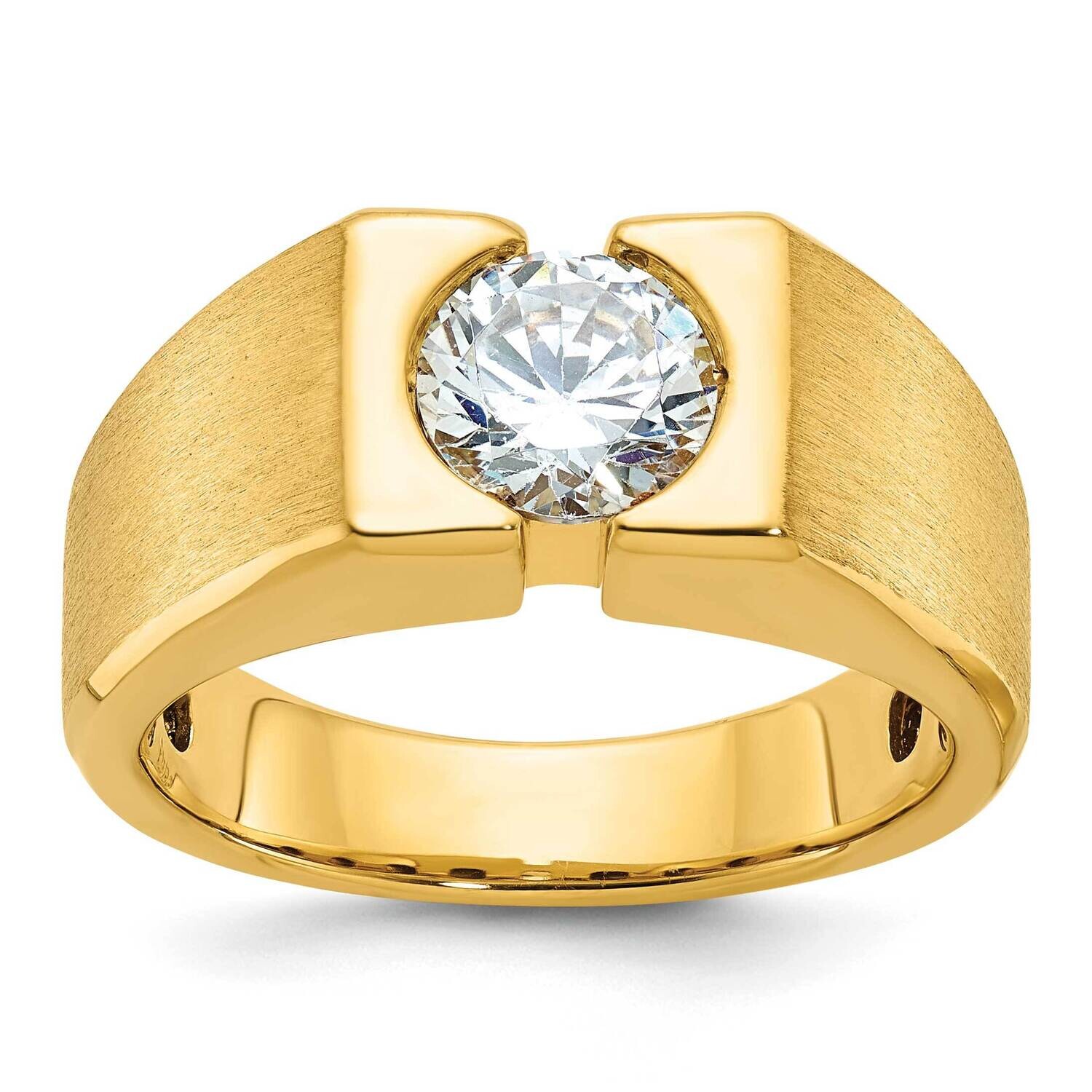 Ibgoodman Men&#39;s Polished Satin Diamond Ring Mounting 14k Gold B59311-4Y
